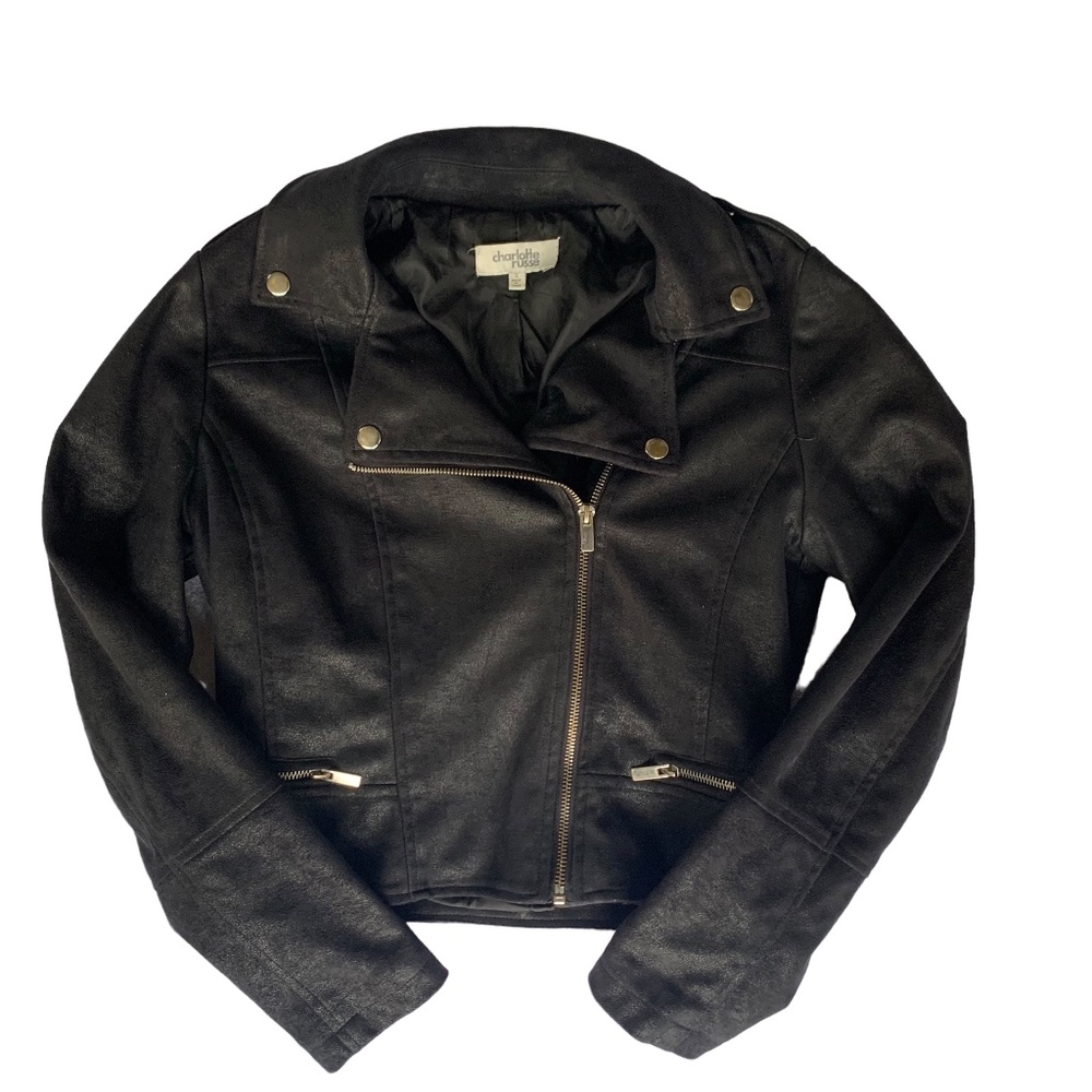 Charlotte Rouse Biker Jacket Size Small Black